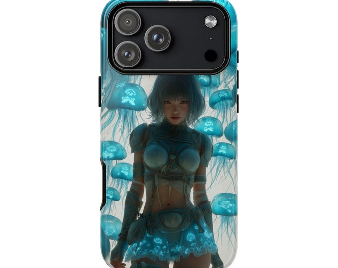 Underwater Anime Girl Cyan Jellyfish Phone Case: iPhone, Galaxy, Pixel - Lifetime Warranty