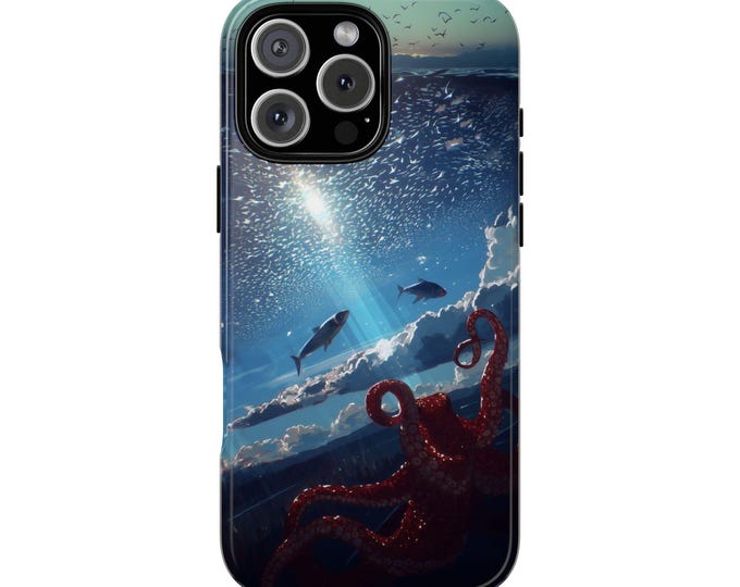 Sea Octopus Fish Underwater Sky Ocean Marine Fantasy Phone Case: iPhone, Galaxy, Pixel - Lifetime Warranty