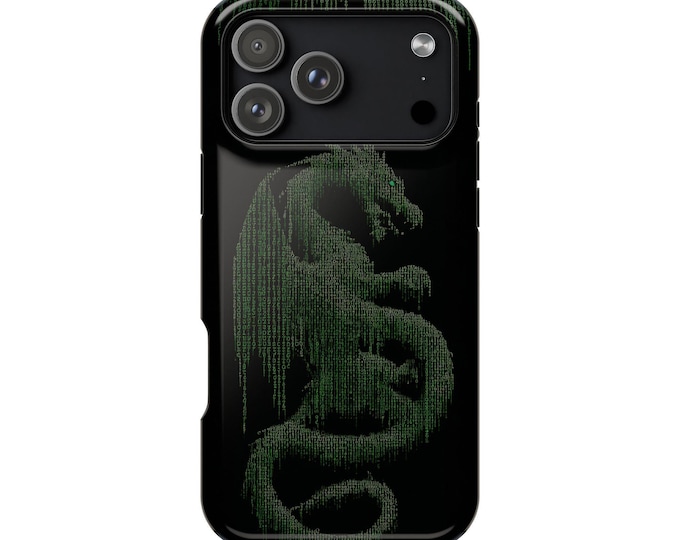 Dragon Matrix Green Code Phone Case: iPhone, Galaxy, Pixel - Lifetime Warranty