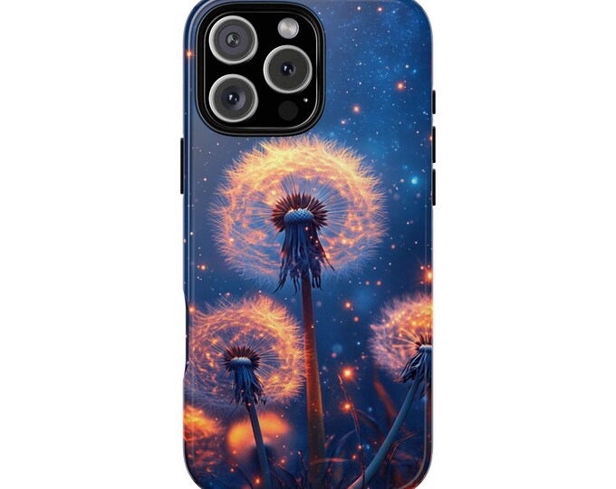 Sky Dandelions Surreal Nature Night Flower Phone Case: iPhone, Galaxy, Pixel - Lifetime Warranty