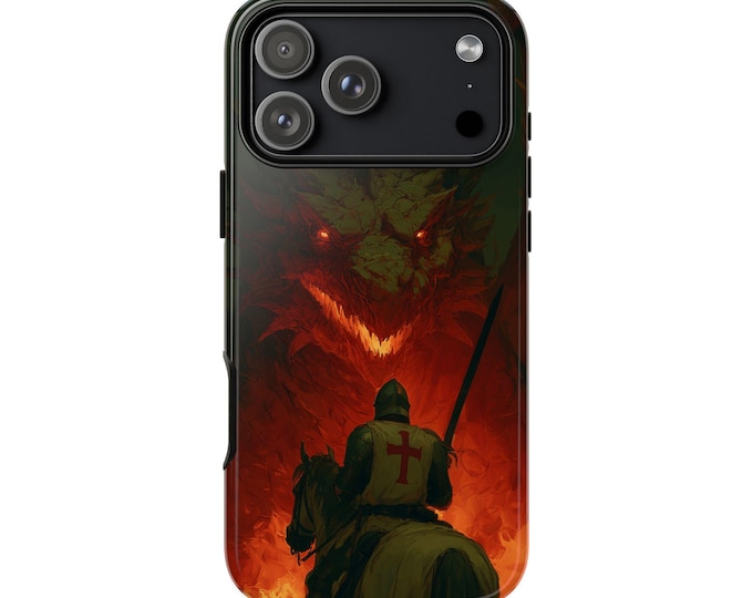 Epic Knight Blazing Dragon Battle Phone Case for iPhone | Samsung Galaxy | Google Pixel