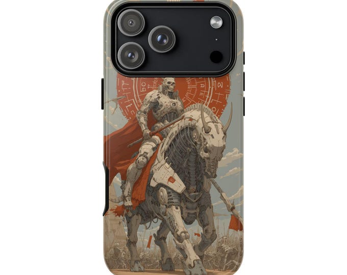 Skeleton Warrior Knight Biomechanical Horse Phone Case: iPhone, Galaxy, Pixel - Lifetime Warranty