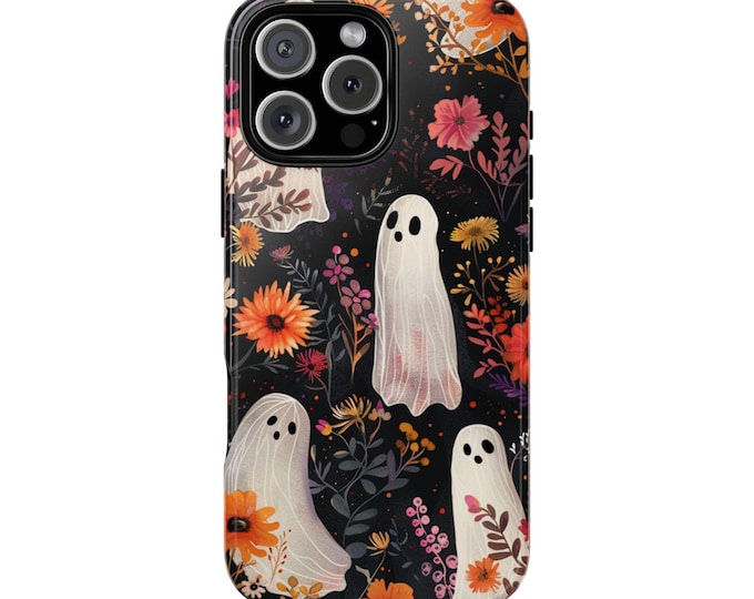 Spooky Ghosts Floral Halloween Phone Case: iPhone, Galaxy, Pixel - Lifetime Warranty