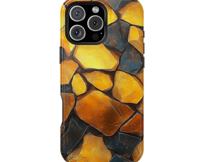 Yellow Stone Rock Gray Earth Tones Phone Case: iPhone, Galaxy, Pixel - Lifetime Warranty