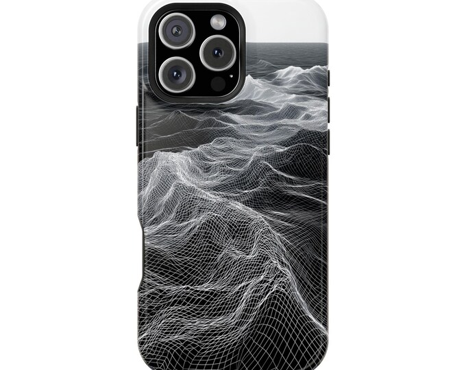 Grid Ocean Surface Rippling Waves Phone Case: iPhone, Galaxy, Pixel - Lifetime Warranty