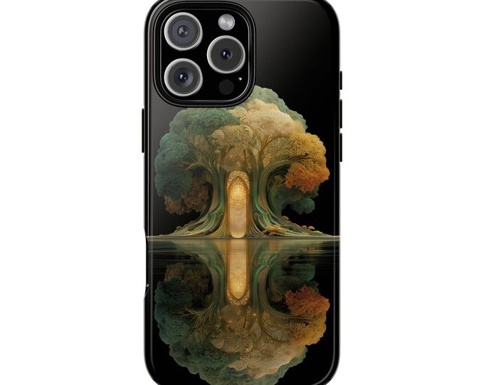 Enchanted Tree Magical Golden Light Reflection Phone Case: iPhone, Galaxy, Pixel - Lifetime Warranty