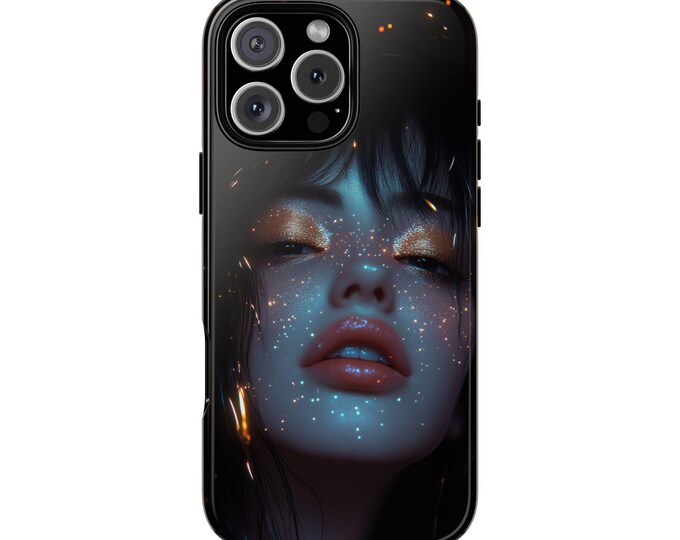 Glitter Girl Sparkling Beauty Glowing Face Phone Case: iPhone, Galaxy, Pixel - Lifetime Warranty