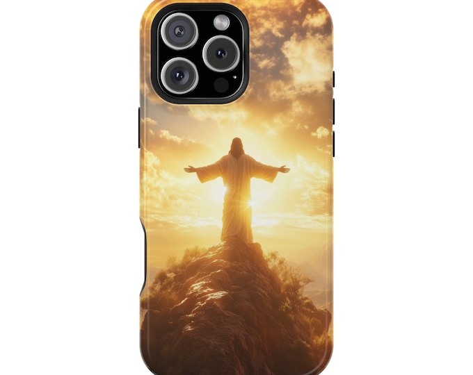 Majestic Jesus Christ Sunrise Biblical Glow Phone Case: iPhone, Galaxy, Pixel - Lifetime Warranty