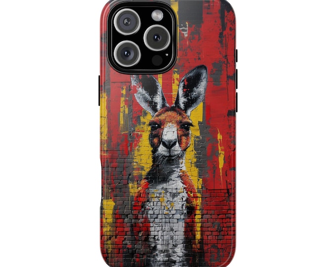 Kangaroo Graffiti Red Wall Art Phone Case: iPhone, Galaxy, Pixel - Lifetime Warranty