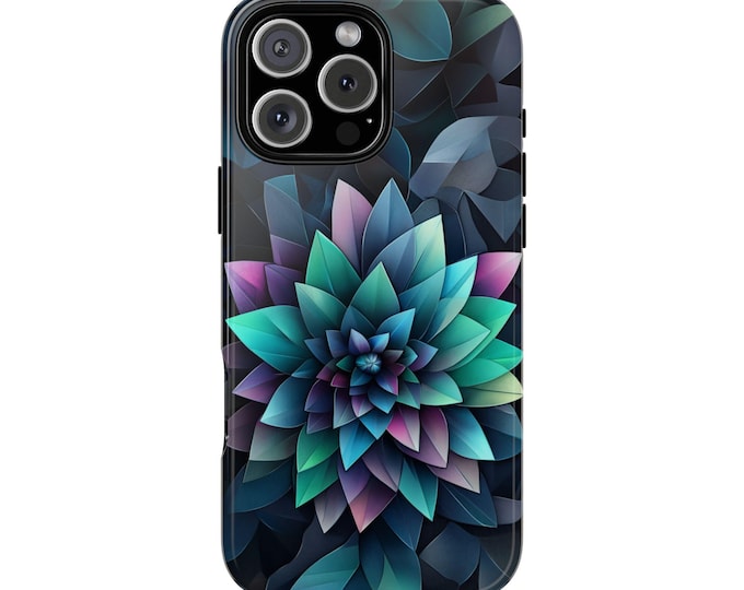 Fractal Dahlia Flower Vector Floral Pattern Phone Case: iPhone, Galaxy, Pixel - Lifetime Warranty