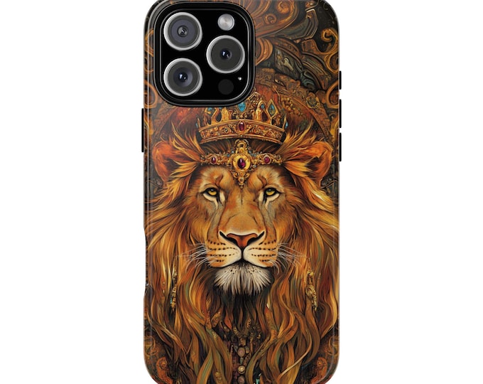 Powerful Regal King Lion Crown Phone Case: iPhone, Galaxy, Pixel - Lifetime Warranty
