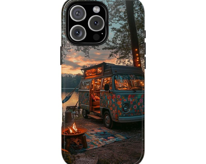 Hippy Flower Power Van Camping Nature Phone Case: iPhone, Galaxy, Pixel - Lifetime Warranty