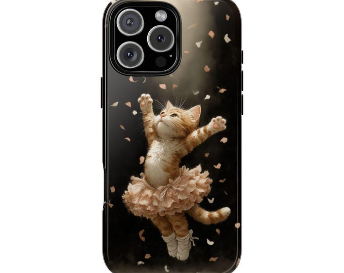 Orange Tabby Cat Tutu Ballet Kitten Phone Case: iPhone, Galaxy, Pixel - Lifetime Warranty