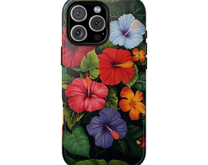 Hibiscus Colorful Tropical Hawaii Flower Phone Case: iPhone, Galaxy, Pixel - Lifetime Warranty