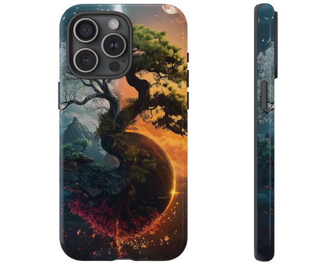 Day Night Tree of Life Phone Case: iPhone, Galaxy, Pixel - Lifetime Warranty
