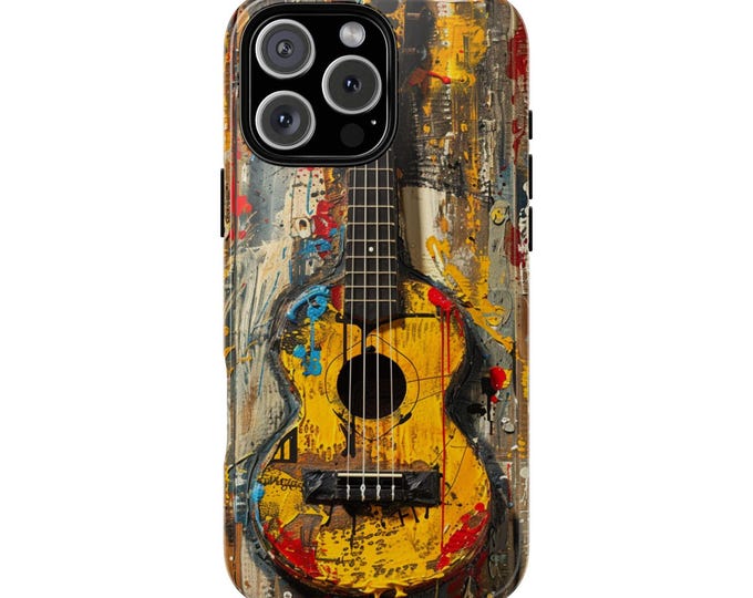 Ukulele Hawaii Portuguese Guitar Abstract Phone Case: iPhone, Galaxy, Pixel - Lifetime Warranty