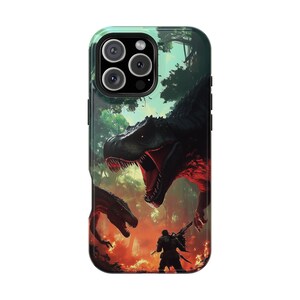 Primal Dinosaurs Jungle Warrior Dino Phone Case: iPhone, Galaxy, Pixel