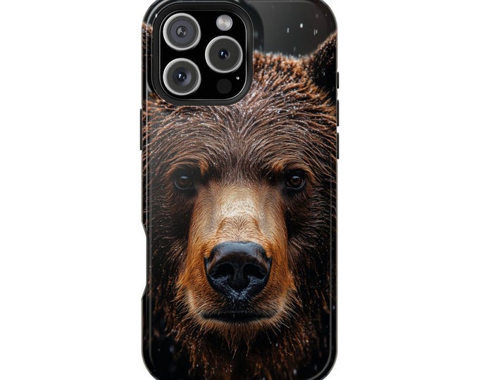 Brown Grizzly Bear in the Rain Phone Case: iPhone, Galaxy, Pixel - Lifetime Warranty