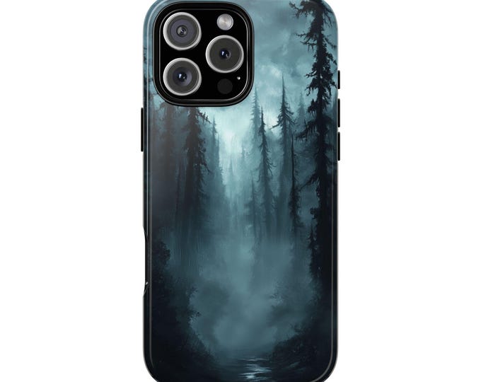 Dark Forest Woods Gray Trees Mist Fog Phone Case: iPhone, Galaxy, Pixel - Lifetime Warranty