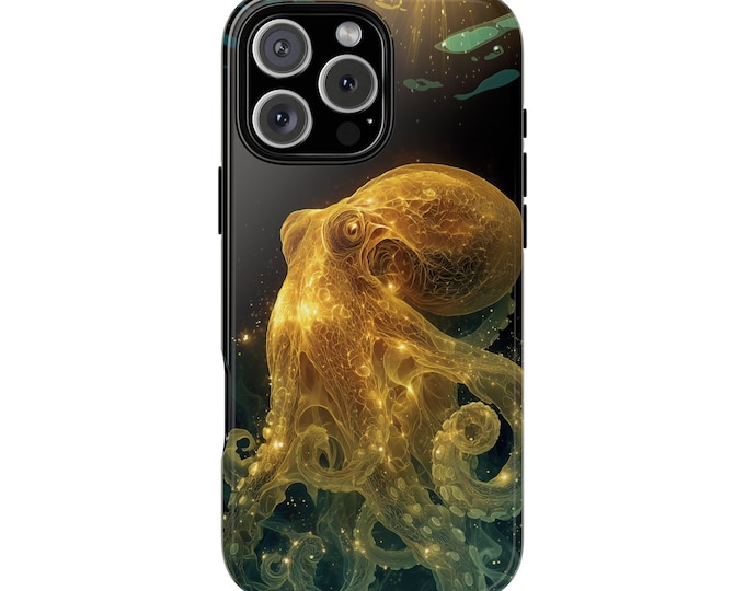 Octopus Yellow Vibrant Ocean Light Phone Case: iPhone, Galaxy, Pixel - Lifetime Warranty