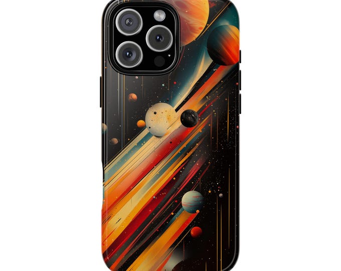 Planet Streaks Planetary Sphere Waves Phone Case: Tough Cover for iPhone (MagSafe Compatible), Samsung Galaxy, Pixel