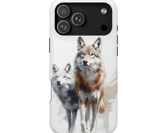 Wolves Brushstroke Winds Watercolor Wolf Phone Case: iPhone, Galaxy, Pixel - Lifetime Warranty