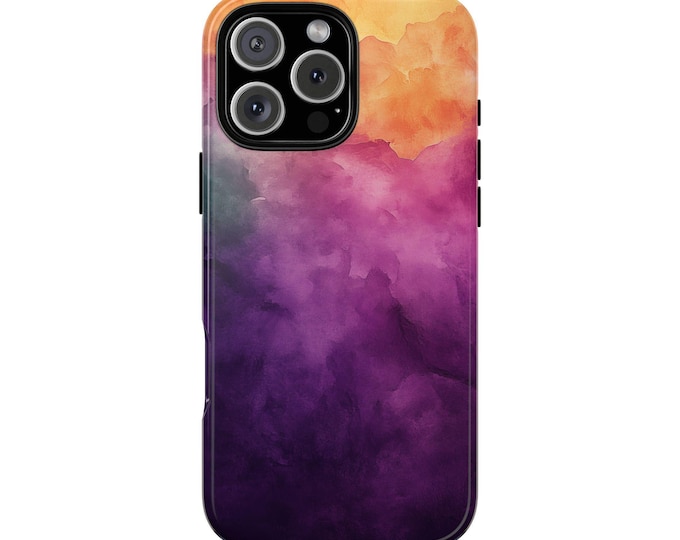Lush Purple Orange Watercolor Gradient Mist Phone Case: iPhone, Galaxy, Pixel - Lifetime Warranty