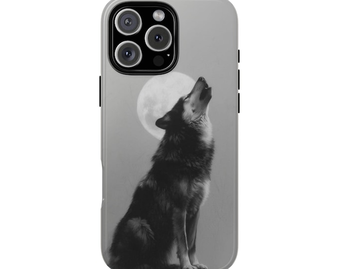 Wolf Howling Charcoal Gray Style Phone Case: iPhone, Galaxy, Pixel - Lifetime Warranty