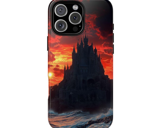 Majestic Cathedral Ocean Castle Sunset Phone Case: Tough Cover for iPhone (MagSafe Compatible), Samsung Galaxy, Pixel