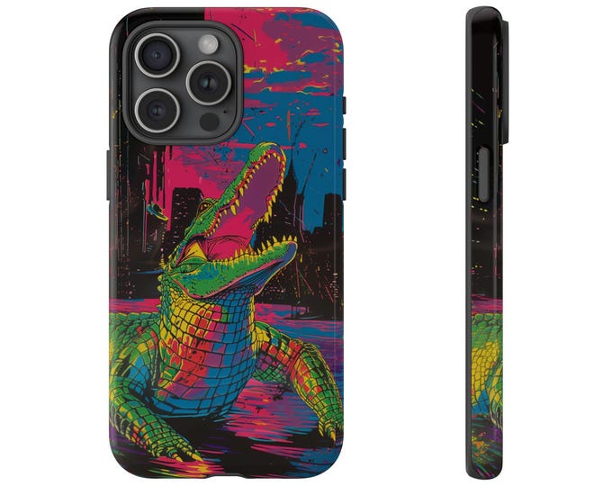 Retro Alligator Art Crocodile Croc Phone Case: iPhone, Galaxy, Pixel - Lifetime Warranty