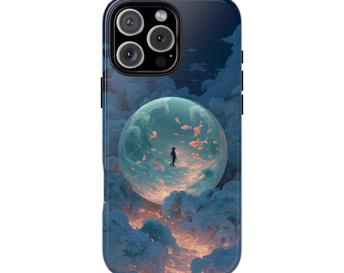 Floating Orb Fish Cloudy Night Sky Phone Case: iPhone, Galaxy, Pixel - Lifetime Warranty