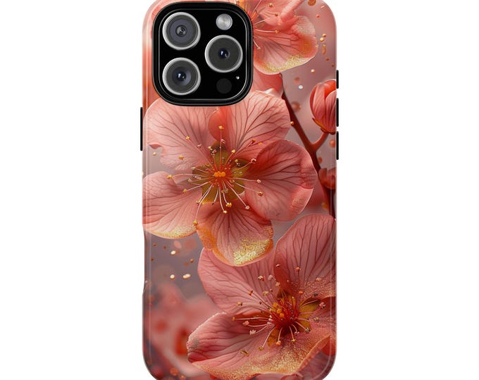 Pretty Pink Floral Cherry Blossom Flowers Phone Case: iPhone, Galaxy, Pixel - Lifetime Warranty