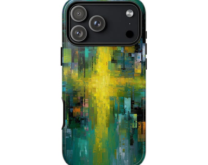 Neon Green Glitch Abstract Paint Phone Case: iPhone, Galaxy, Pixel - Lifetime Warranty