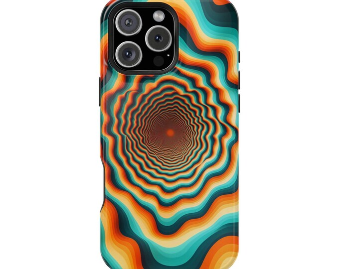 Green Orange Illusion Infinite Depth Art Phone Case: iPhone, Galaxy, Pixel - Lifetime Warranty