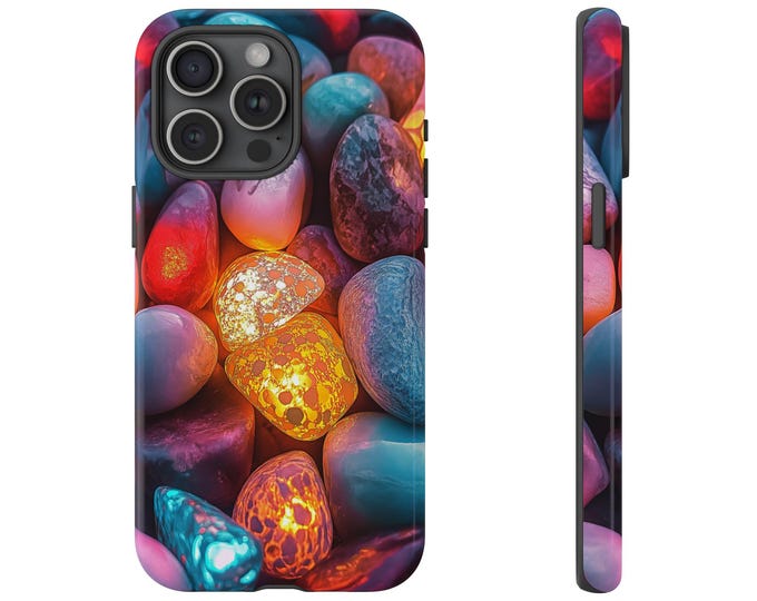 Glowing Rocks Colorful Glowing Pebbles Phone Case: iPhone, Galaxy, Pixel - Lifetime Warranty