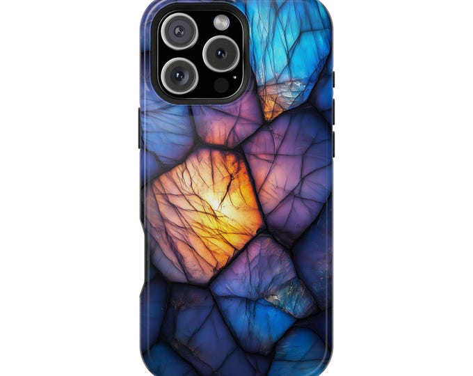 Labradorite Aqua Blue Geode Rock Phone Case: iPhone, Galaxy, Pixel - Lifetime Warranty