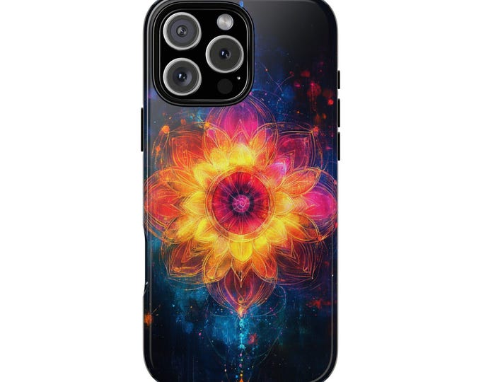 Spirograph Epitrochoid Neon Mandala Floral Phone Case: iPhone, Galaxy, Pixel - Lifetime Warranty