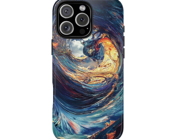 Iridescent Stellar Ocean Wave Abstract Liquid Phone Case: iPhone, Galaxy, Pixel - Lifetime Warranty