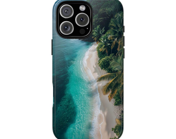 Beach Ocean Waves Palm Trees Phone Case: iPhone, Galaxy, Pixel - Lifetime Warranty