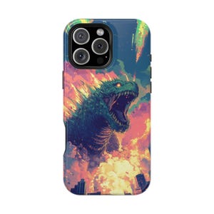 Kaiju Attacking City Comic Vector Phone Case