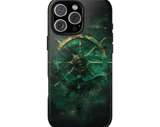 Nautical Pirate Ship Steering Wheel Boat Helm Phone Case: iPhone, Galaxy, Pixel - Lifetime Warranty