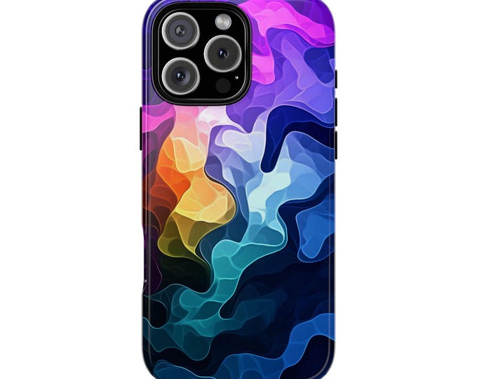 Gradient Purple Blue Watercolor Waves Phone Case: iPhone, Galaxy, Pixel - Lifetime Warranty