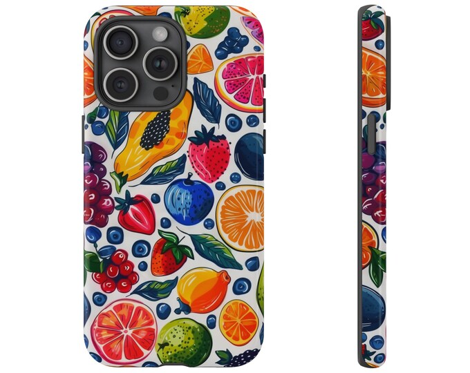 Summer Fruit Cocktail Marker Minimalist Drawing Phone Case: iPhone, Galaxy, Pixel - Lifetime Warranty
