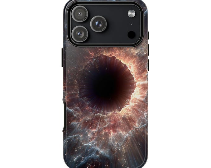 Fractal Black Hole Cosmic Creation Phone Case: iPhone, Galaxy, Pixel - Lifetime Warranty