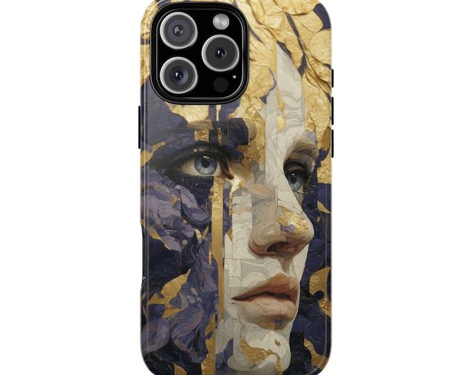 Art Nouveau Purple Gold Woman Portrait Phone Case: iPhone, Galaxy, Pixel - Lifetime Warranty