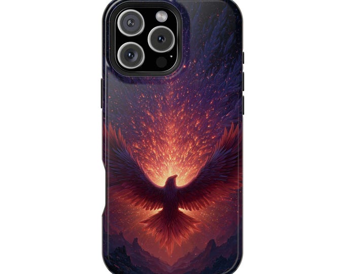 Phoenix Reborn Cosmic Fire Phone Case: iPhone, Galaxy, Pixel - Lifetime Warranty