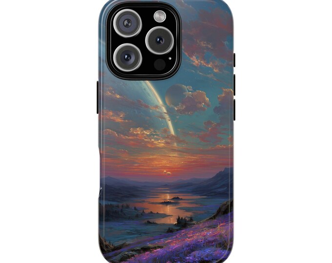 Cosmic Twilight Flower Field Planet Phone Case for iPhone | Samsung Galaxy | Google Pixel