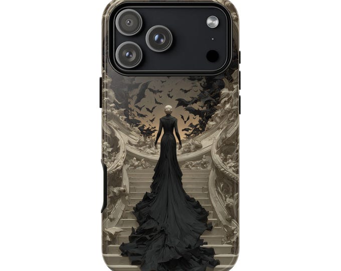 Vampire Bat Swarm Lady Phone Case: iPhone, Galaxy, Pixel - Lifetime Warranty