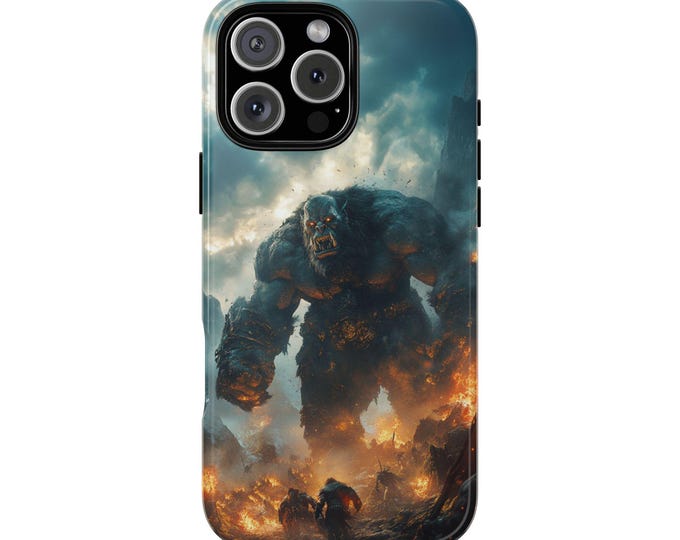 Giant Orc Monster Warrior Battle Scene Phone Case: iPhone, Galaxy, Pixel - Lifetime Warranty