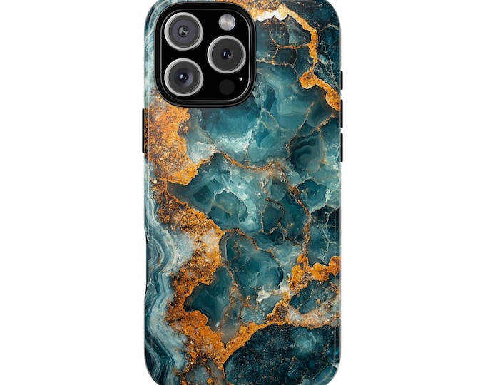 Turquoise Geode Crystal Rock Marble Phone Case: iPhone, Galaxy, Pixel - Lifetime Warranty